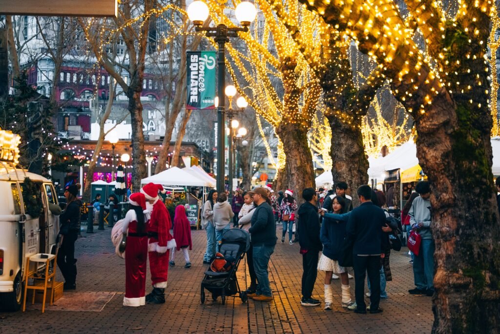 Historic brick buildings in Seattle's Pioneer Square neighborhood