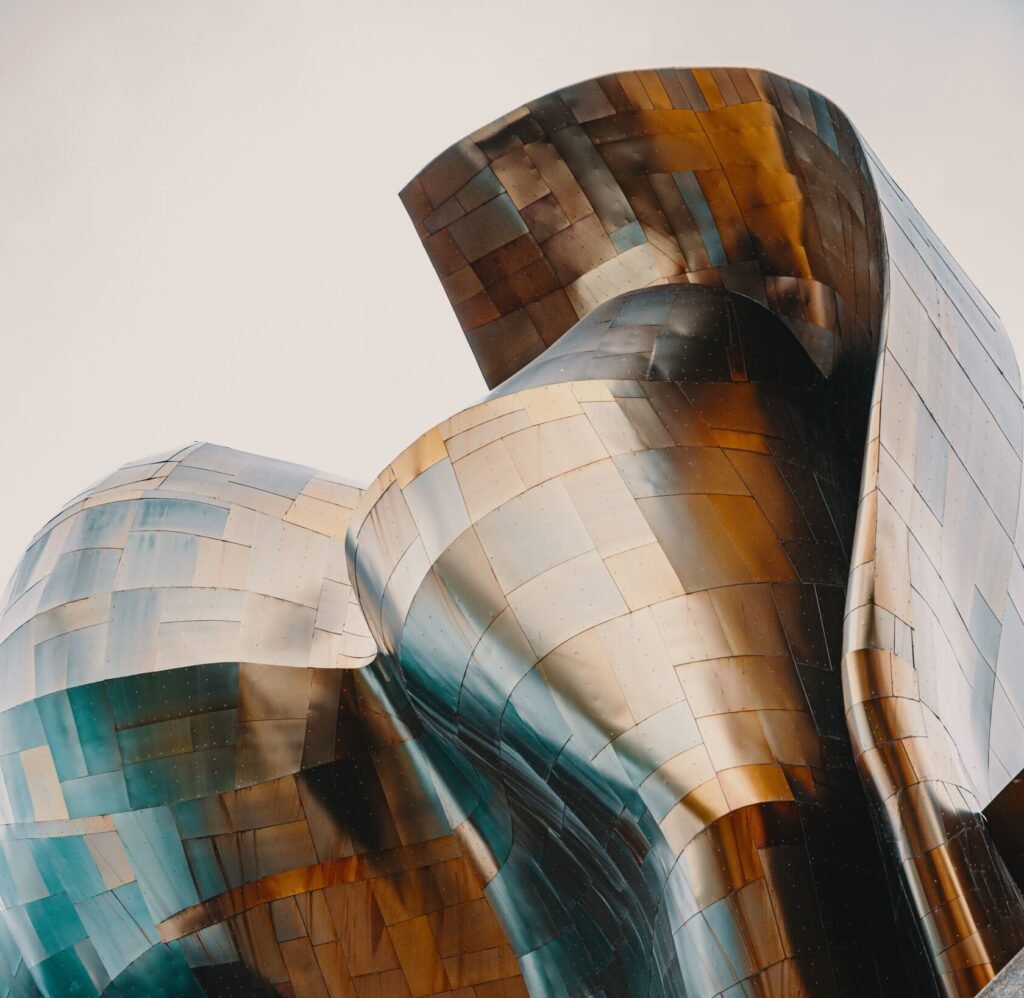 Modern exterior architecture of Seattle's Museum of Pop Culture
