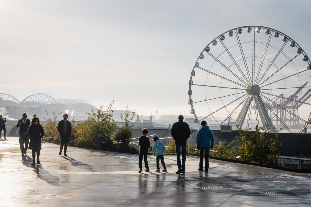 Family enjoying a city vacation