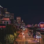 Seattle skyline illuminated at night